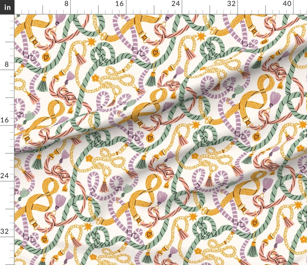Sewing Notions Bright Pastel Hobby Tassels Trimming Custom Printed Fabric by Spoonflower Various Fabrics by the Yard or Fat Quarter